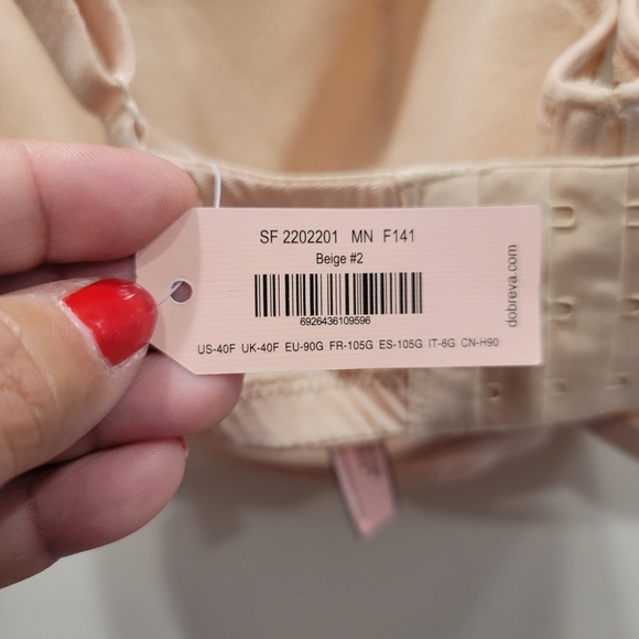 NWT Dobreva Lightly Lined Beige #2 Balconette Bra - Sz 40F US/UK - Picture 4 of 8